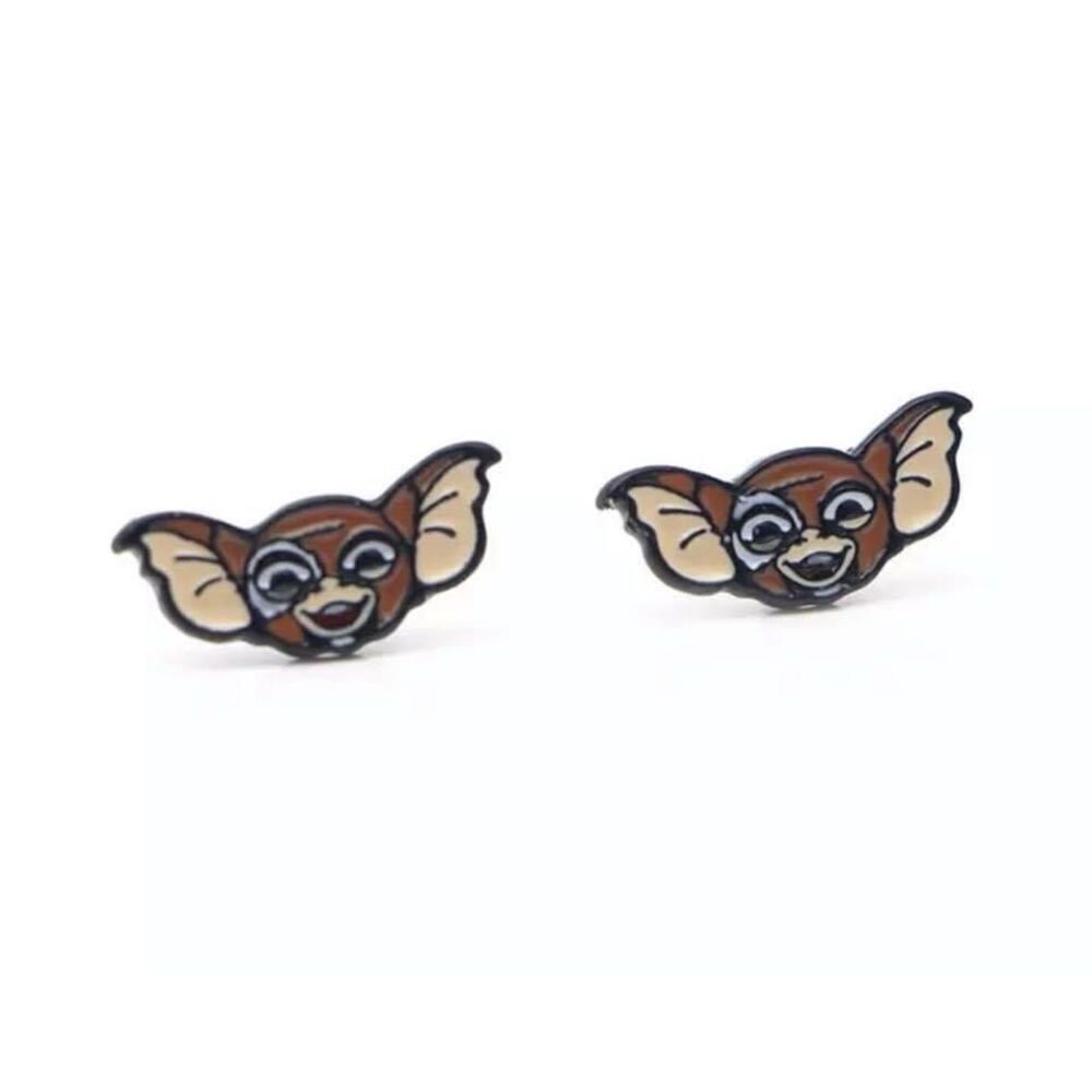 Brand New Womens Boutique Girls Gremlins Cute Gizmo Face Enamel Stud Earrings